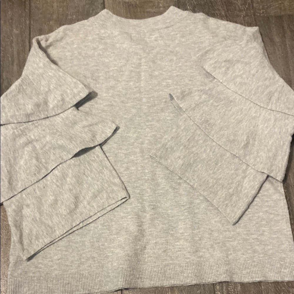 Gray Ruffle Sleeve Sweater - Picture 4 of 4